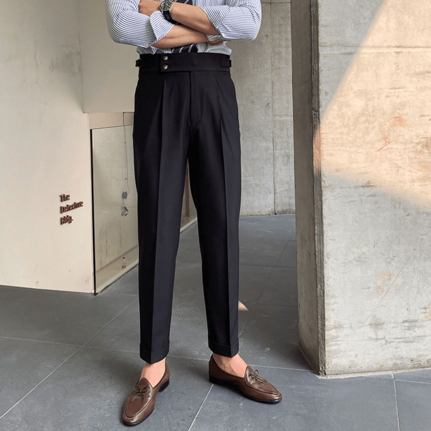 Parisien Raffiné | Pantalon Taille Haute - Bouclée