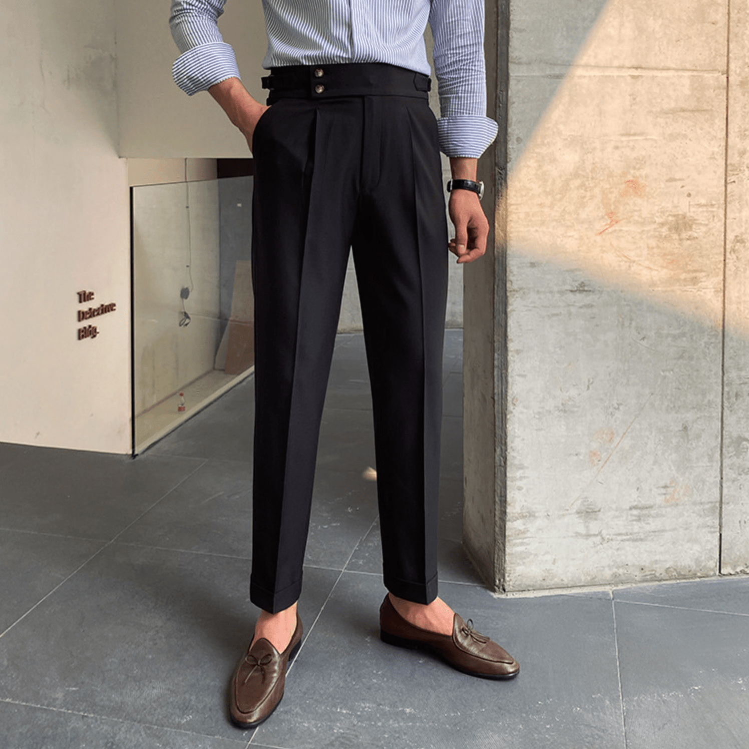 Parisien Raffiné | Pantalon Taille Haute - Bouclée