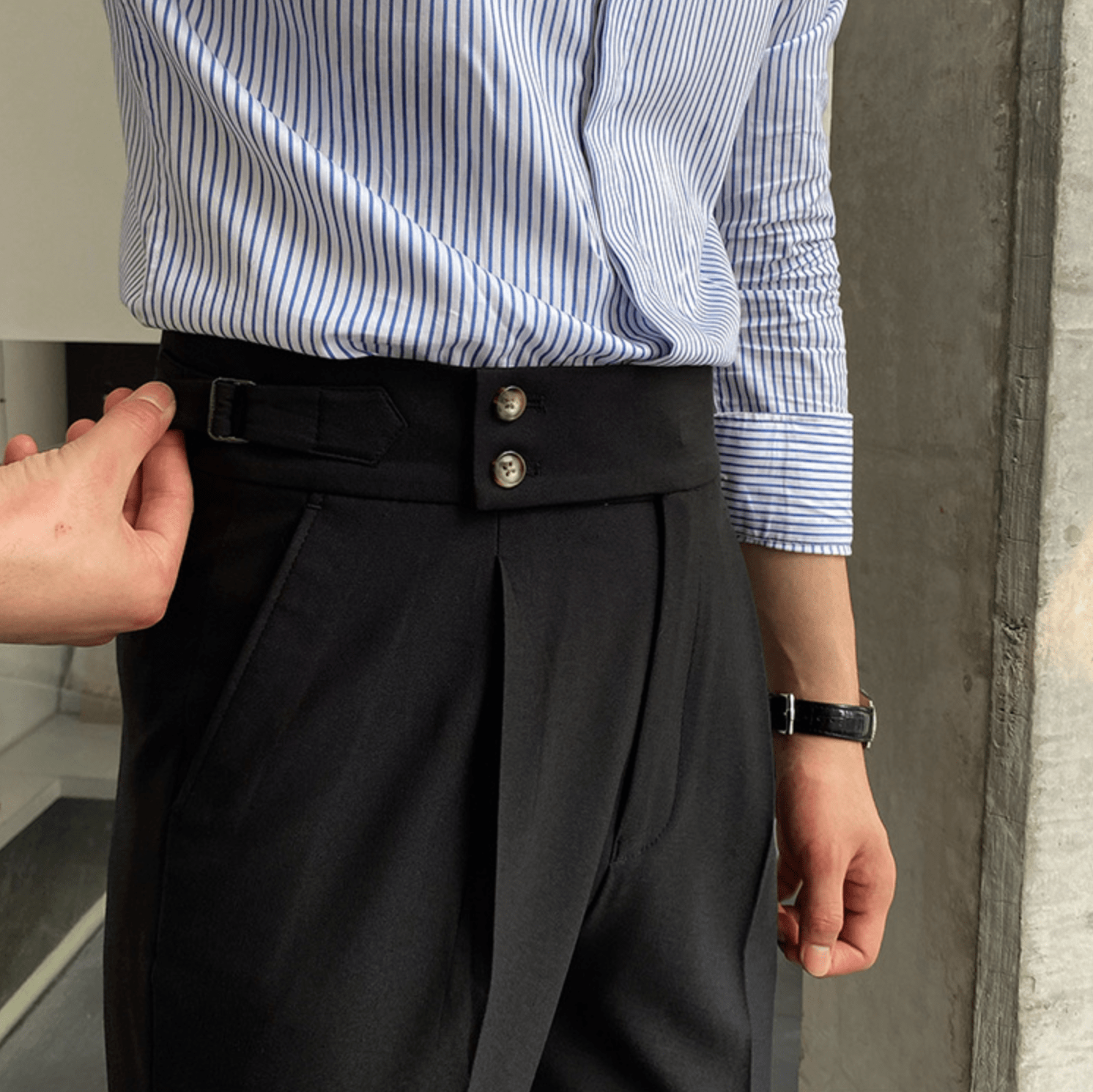 Parisien Raffiné | Pantalon Taille Haute - Bouclée