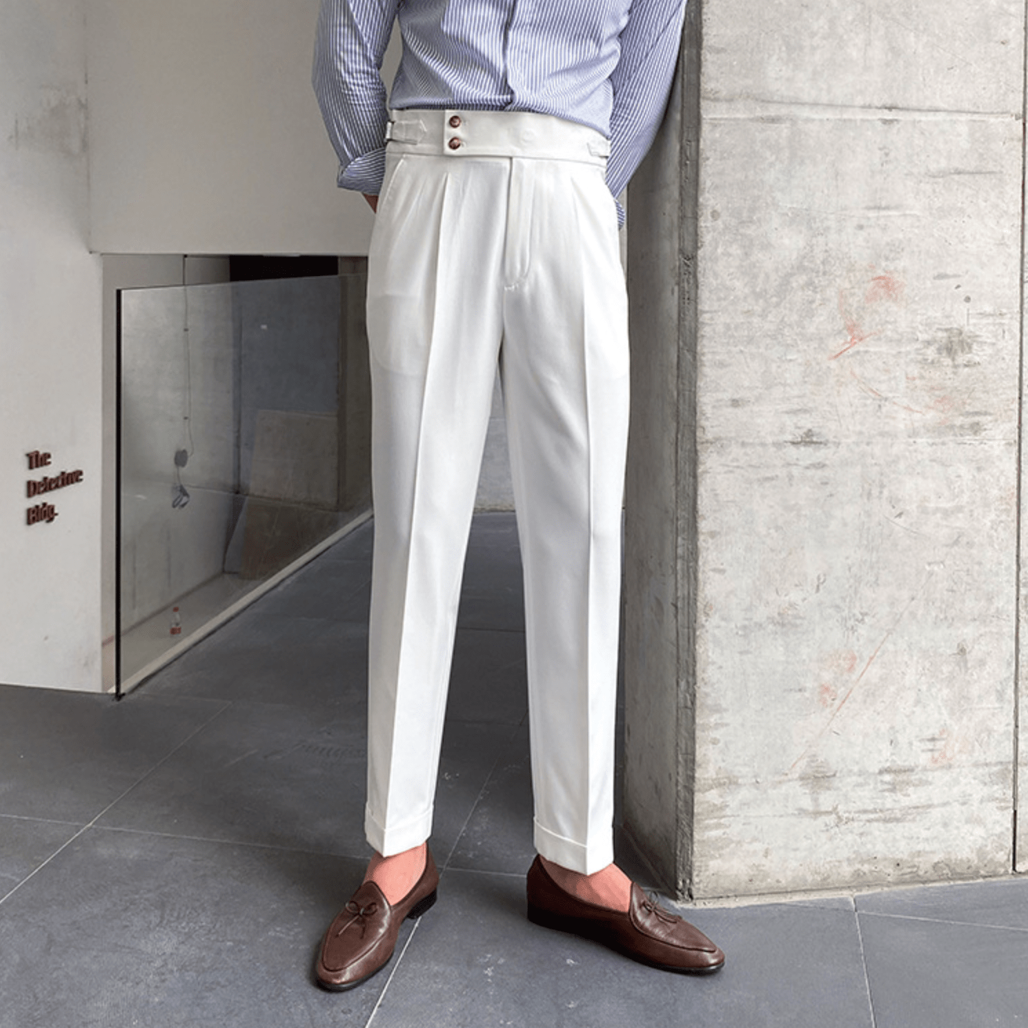 Parisien Raffiné | Pantalon Taille Haute - Bouclée
