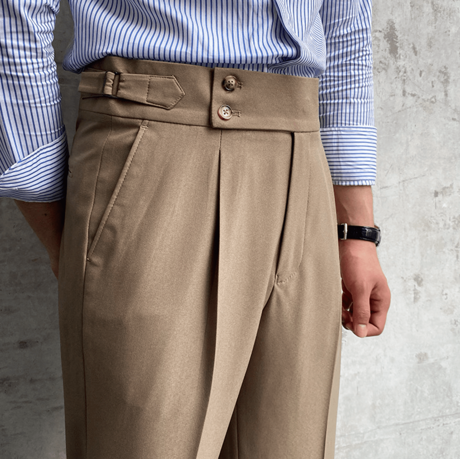 Parisien Raffiné | Pantalon Taille Haute - Bouclée