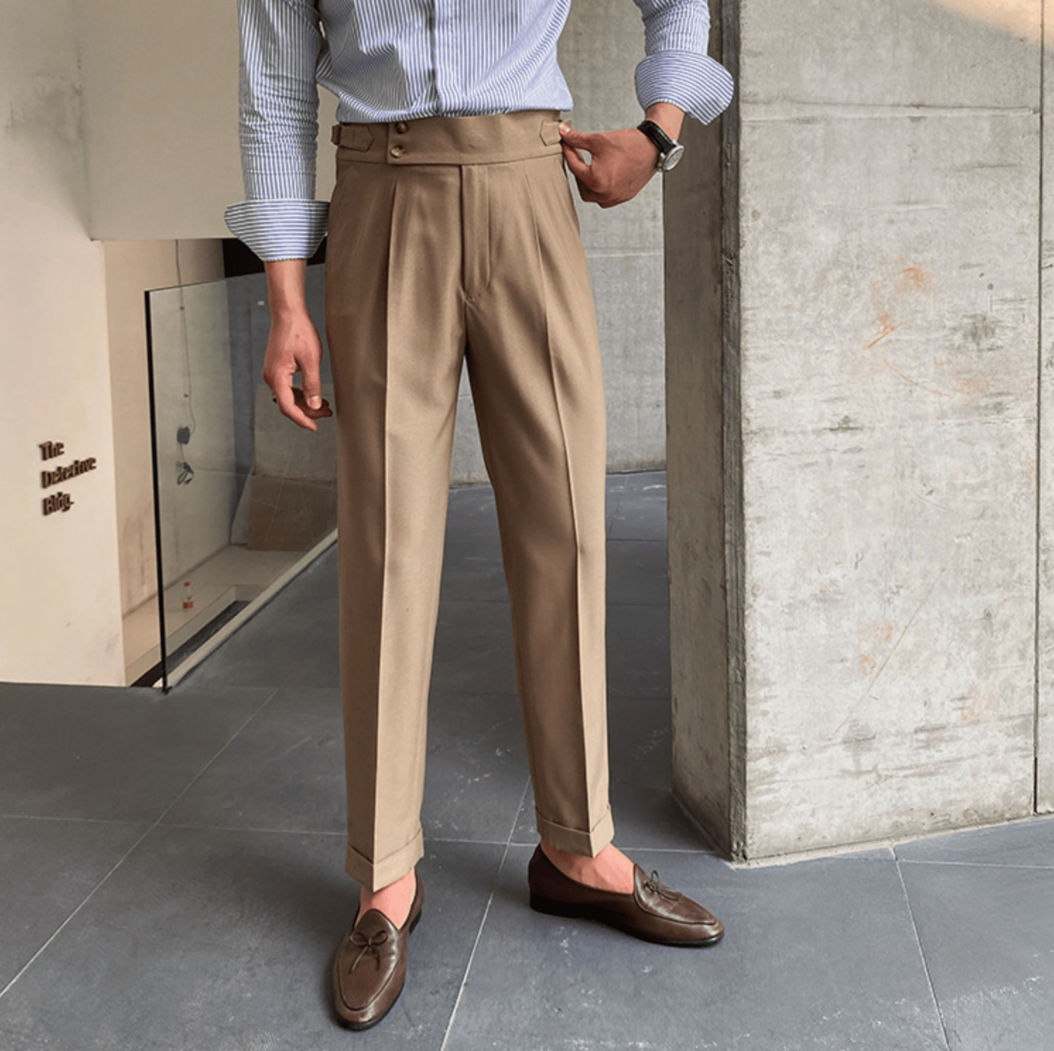 Parisien Raffiné | Pantalon Taille Haute - Bouclée