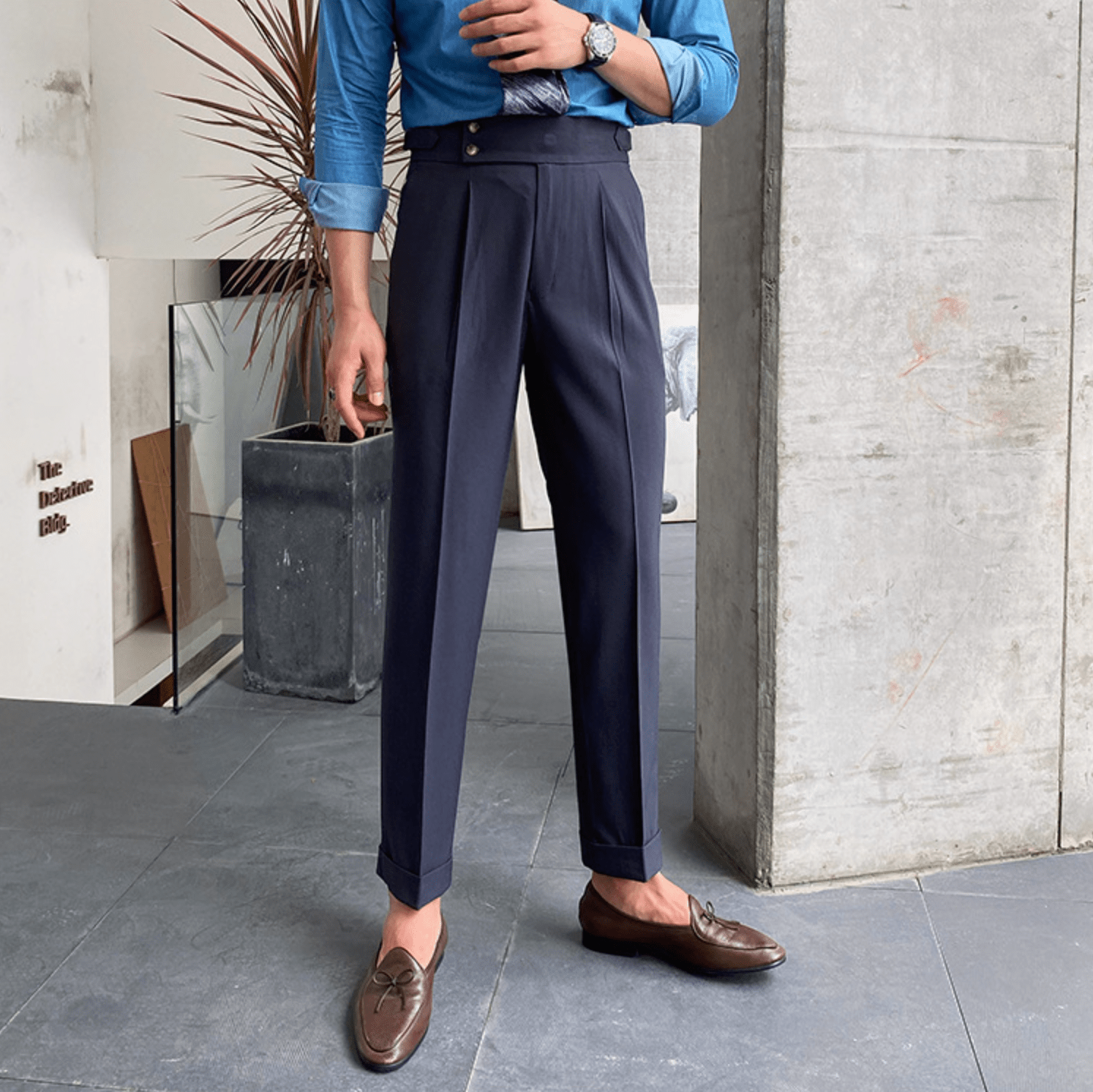 Parisien Raffiné | Pantalon Taille Haute - Bouclée