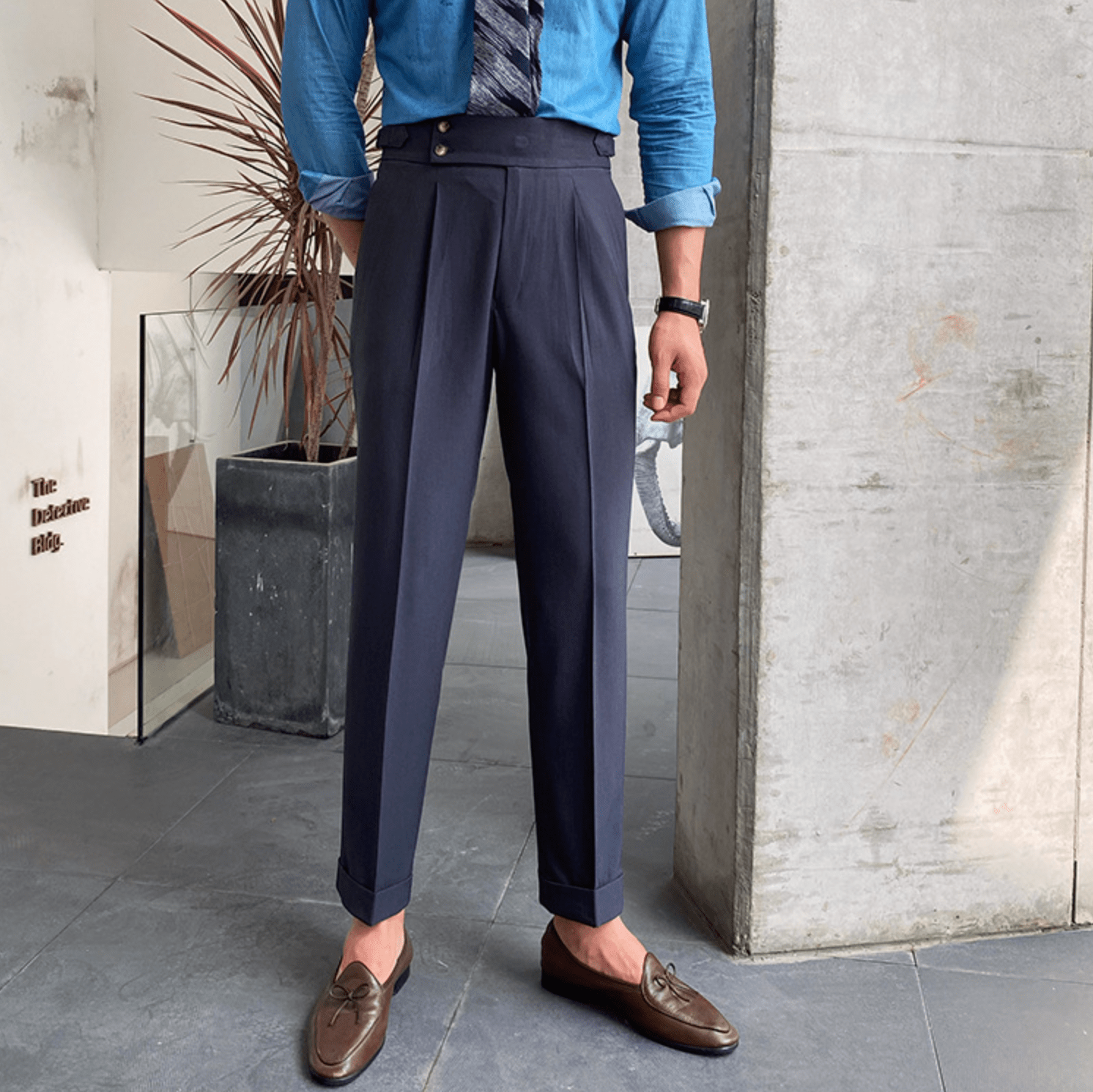 Parisien Raffiné | Pantalon Taille Haute - Bouclée